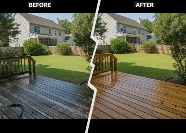 Before and after fence cleaning Tampa