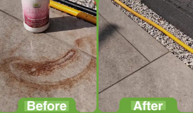 Rust stain removal Tampa driveway